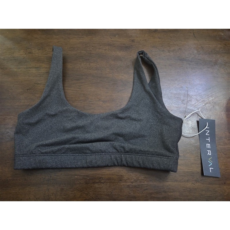 Nwt Interval Sm Double Scoop Yoga Sports Bra Stretch Gym Charcoal 131835 — image 4 of 4